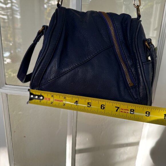 Vintage Unique Blue Leather Convertible Hobo International Purse - Picture 6 of 13